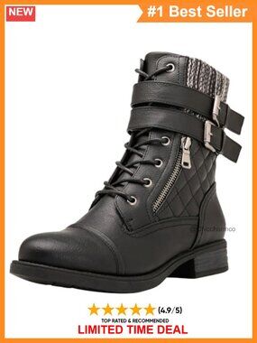 Women's Low Heel Faux Leather Ankle Boots Side Zipper Vegan